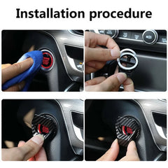 STONEGO Lambo Style For Stonego Car Engine Start Stop Push Button Switch Cover Carbon Fiber Interior Decor Trim Sticker