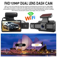 Dual Lens Dash Cam for Cars Black Box HD 1080P Car Video Recorder with WIFI Night Vision G-sensor Loop Recording Dvr Car Camera