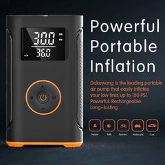 Tecianro Tire Inflator Portable Air Compressor - Bike Tire Pump - 4000mAh&160 PSI Cordless Electric Car Air Pump with LED Light