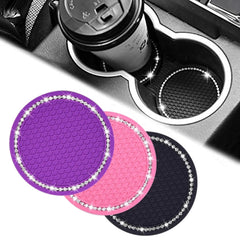 2pcs Car Coaster Water Cup Bottle Holder Anti-slip Pad Mat Silica Gel Waterproof For Interior Decoration Car Styling Accessories