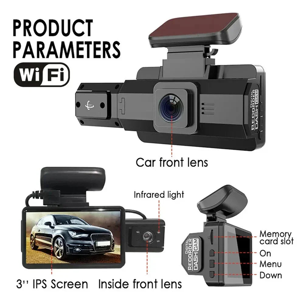 3 Inch Dash Cam For Cars 1080P Inside Video Recorder Car WIFI Camera for Vehicle Night Vision Car DVR Black Box Car Assecories