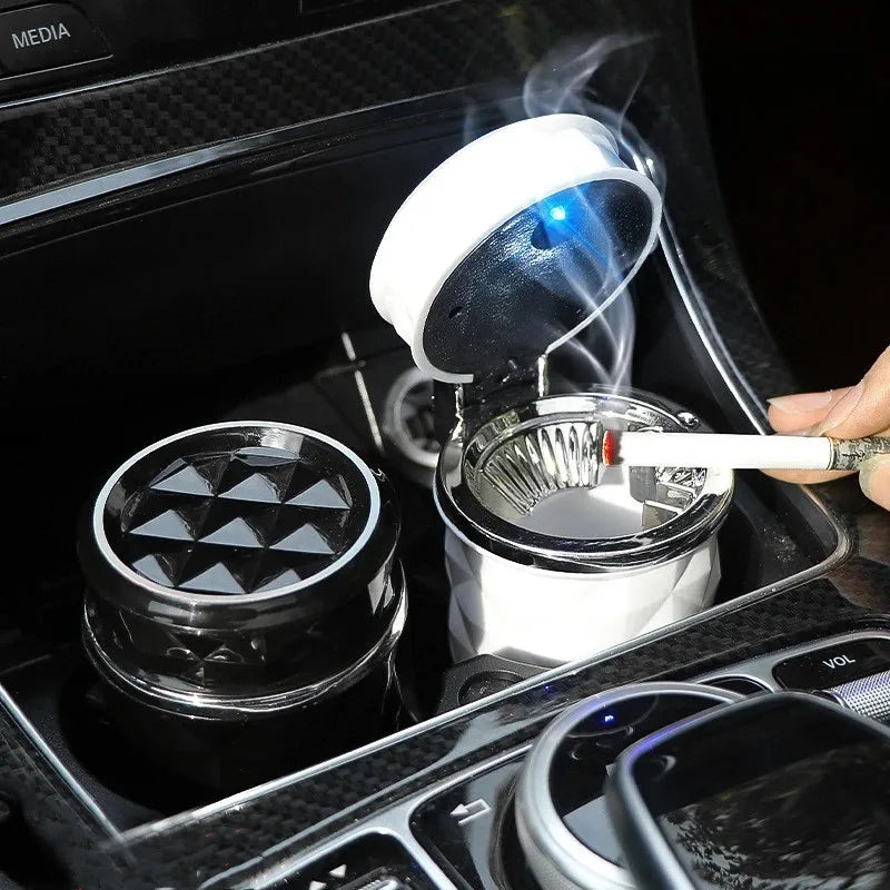 Car Cigarette Ashtray Cup With Lid With LED Light Portable Detachable Vehicle Ashtray Holder Cigarette Ashtray Auto Accessories