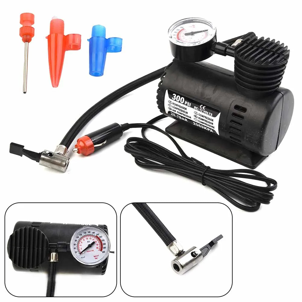 12V Car Electric Air Pump 300psi Air Compressor Tire For Inflator Mini Car Tire Inflator Auto Repair Accessories